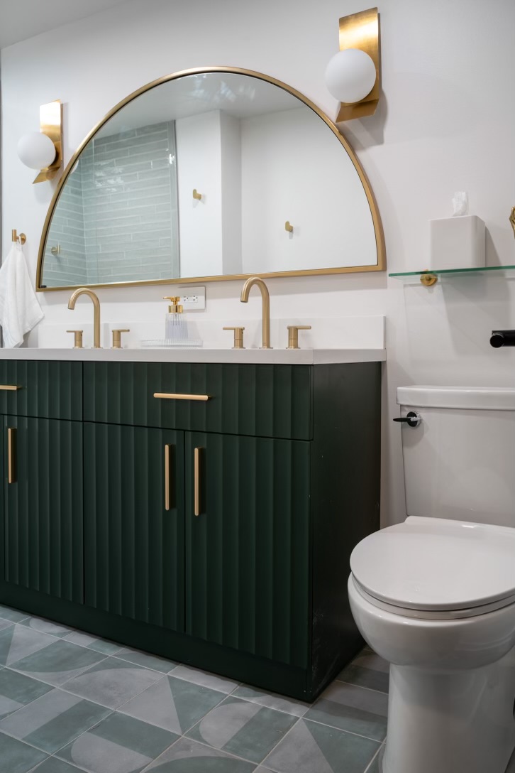 Deep green vanity