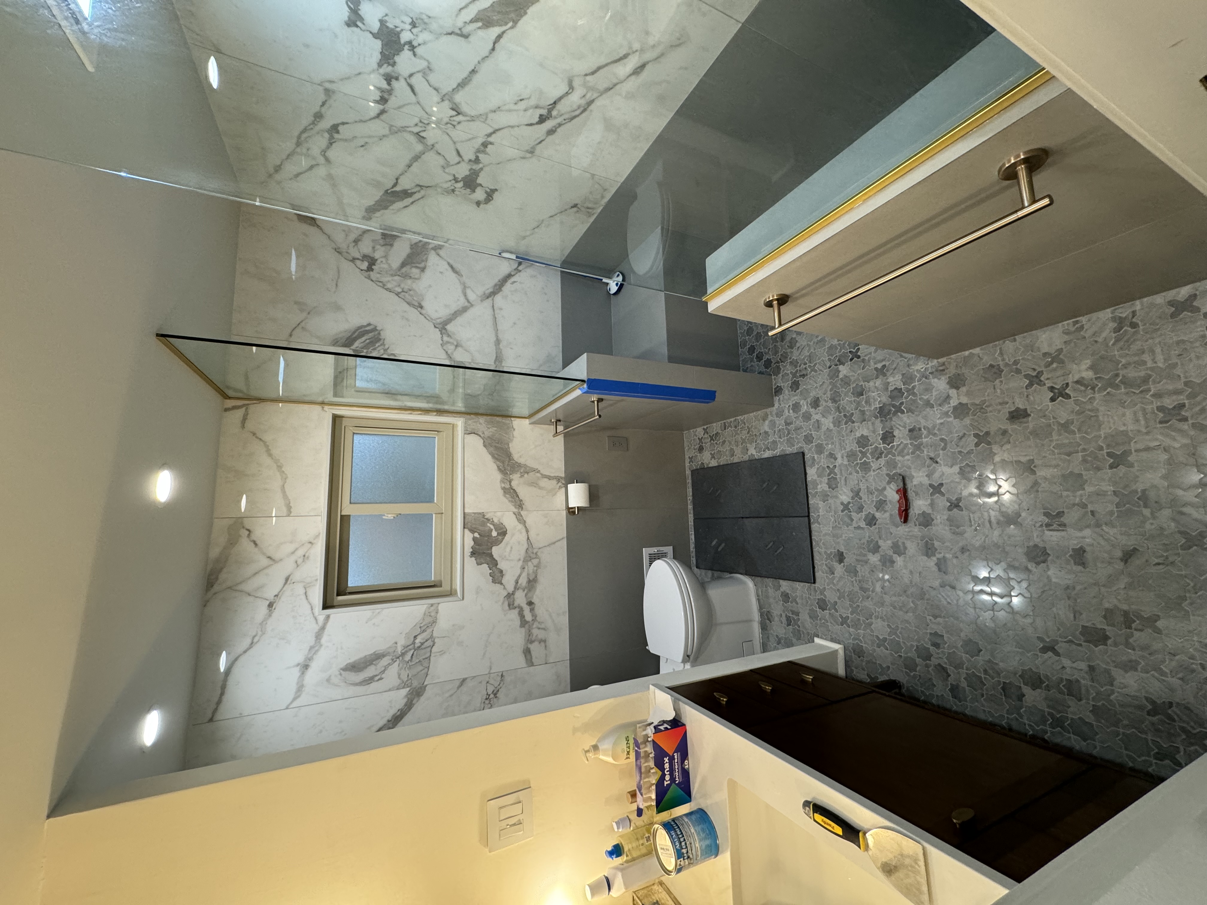 Marble slab wet room