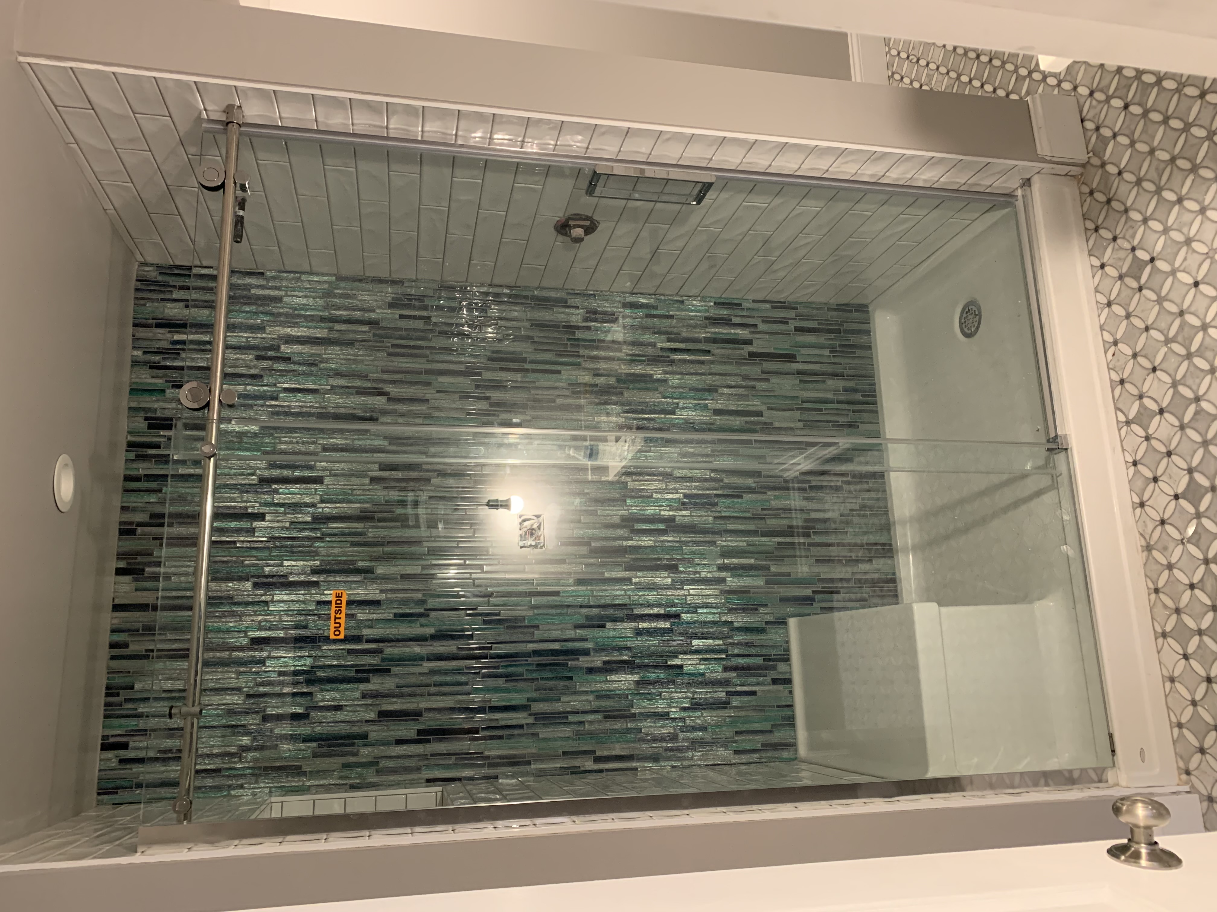 Emerald glass mosaic